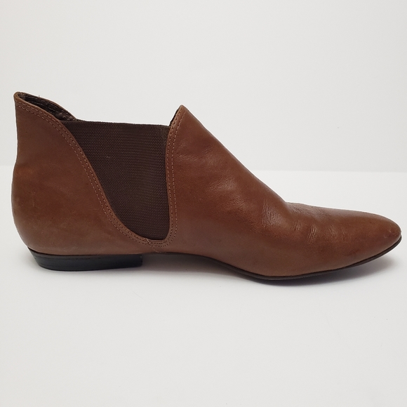 Europrep Brown Leather Pointy-Toe Ankle Booties Size 8.5 - Picture 4 of 13